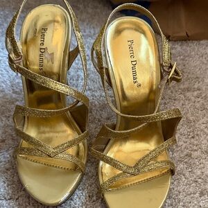 Pierre Dumas Glittering Gold Heels